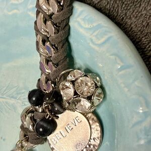 Chunky fun clasp Silver and Gray Women's Bracelet